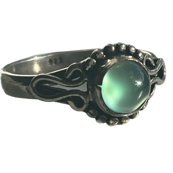 Sterling Jewelry - Artisan Chalcedony in 925 boho silver ring size 10